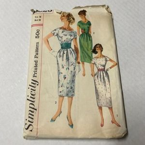 Simplicity Vintage 1950's Pattern #2025  Women's One Piece Dress Size 18 HTF